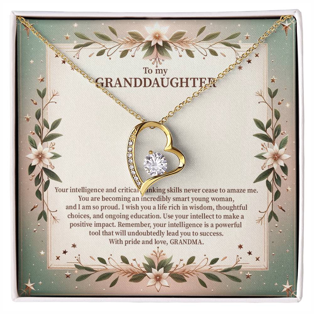 4049a Forever Love Necklace, Gift to my Granddaughter with Beautiful Message Card