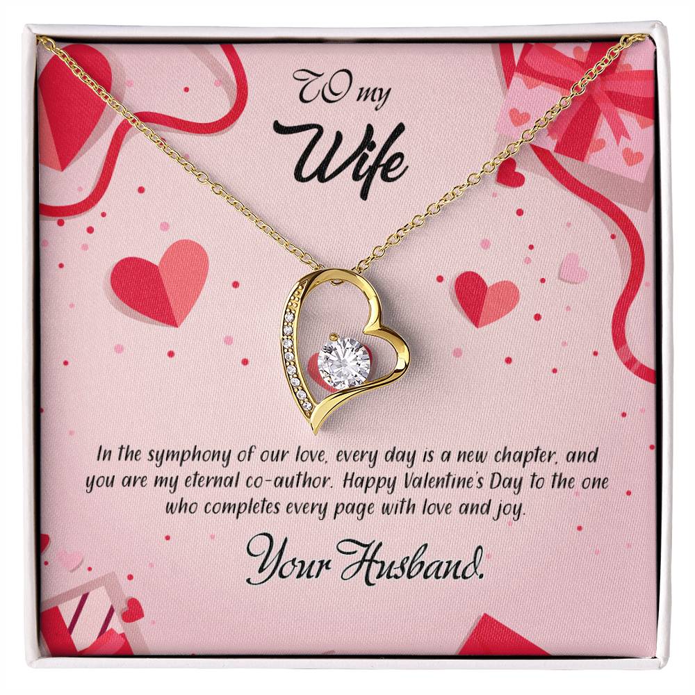 valentine-15a Forever Love Necklace, Gift to my Wife with Beautiful Message Card