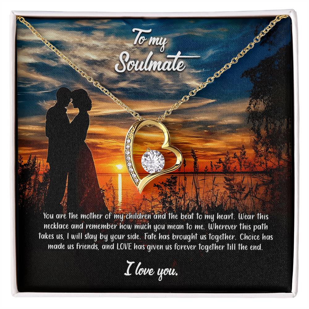 valentine-3b Forever Love Necklace, Gift to My Soulmate with Beautiful Message Card