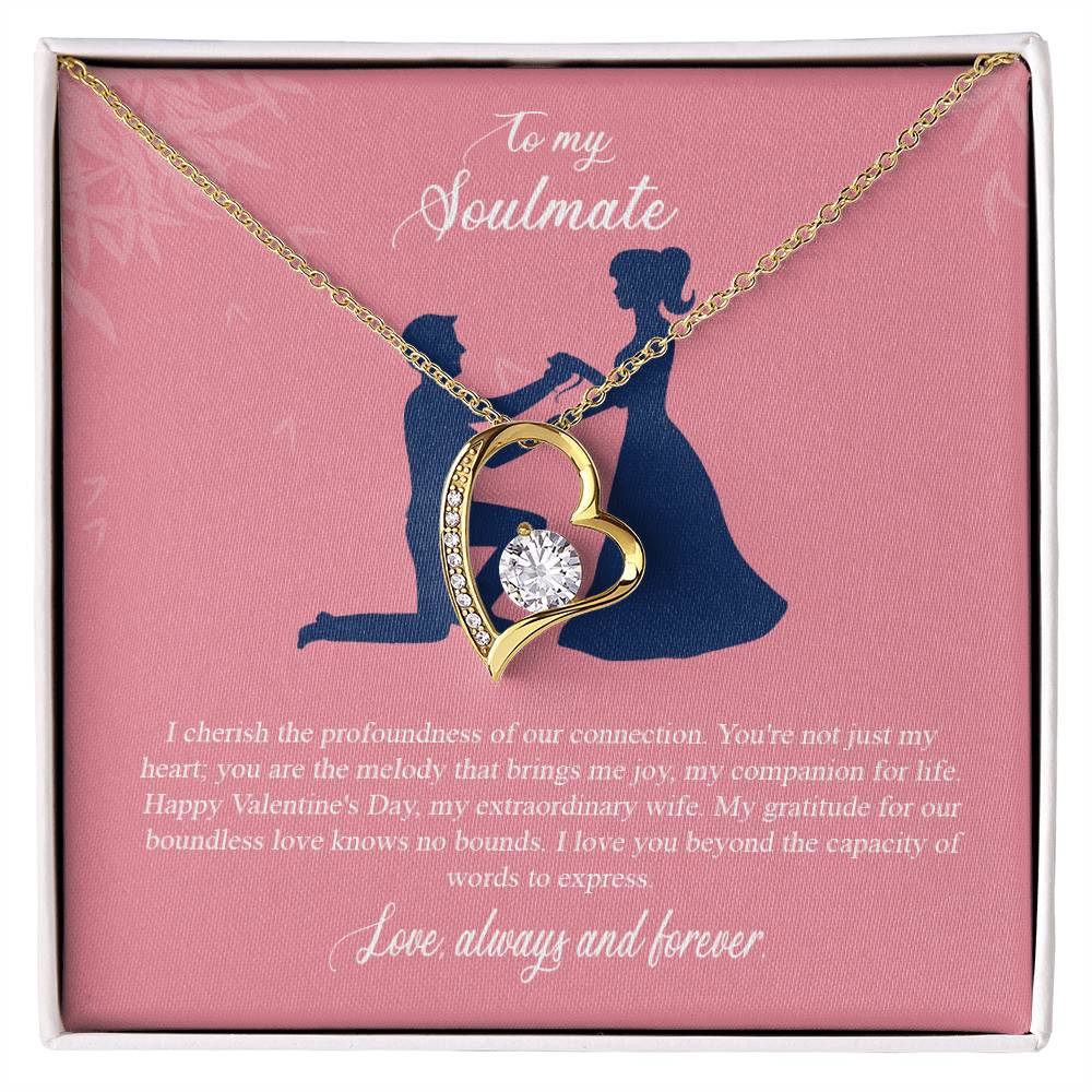 valentine-2b Forever Love Necklace, Gift to My Soulmate with Beautiful Message Card