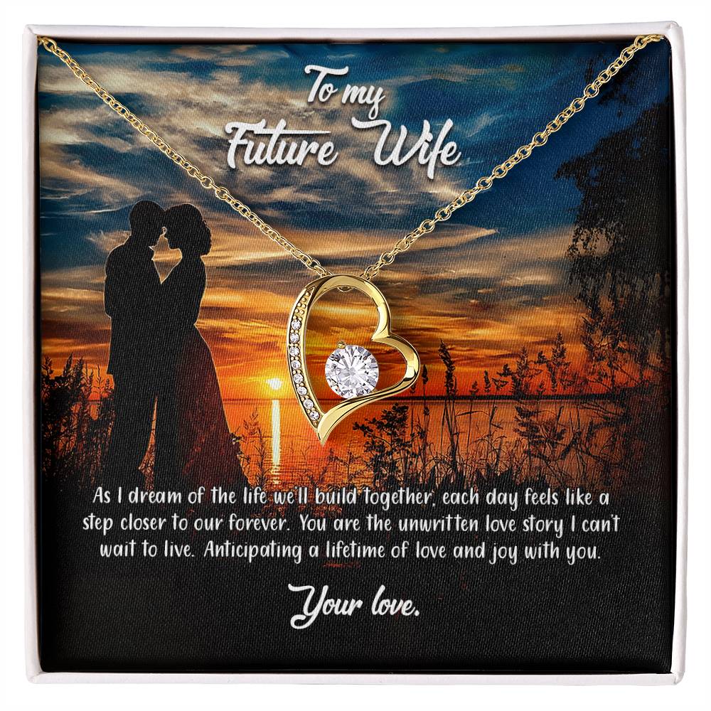 valentine-3d Forever Love Necklace, Gift to my Future Wife with Beautiful Message Card