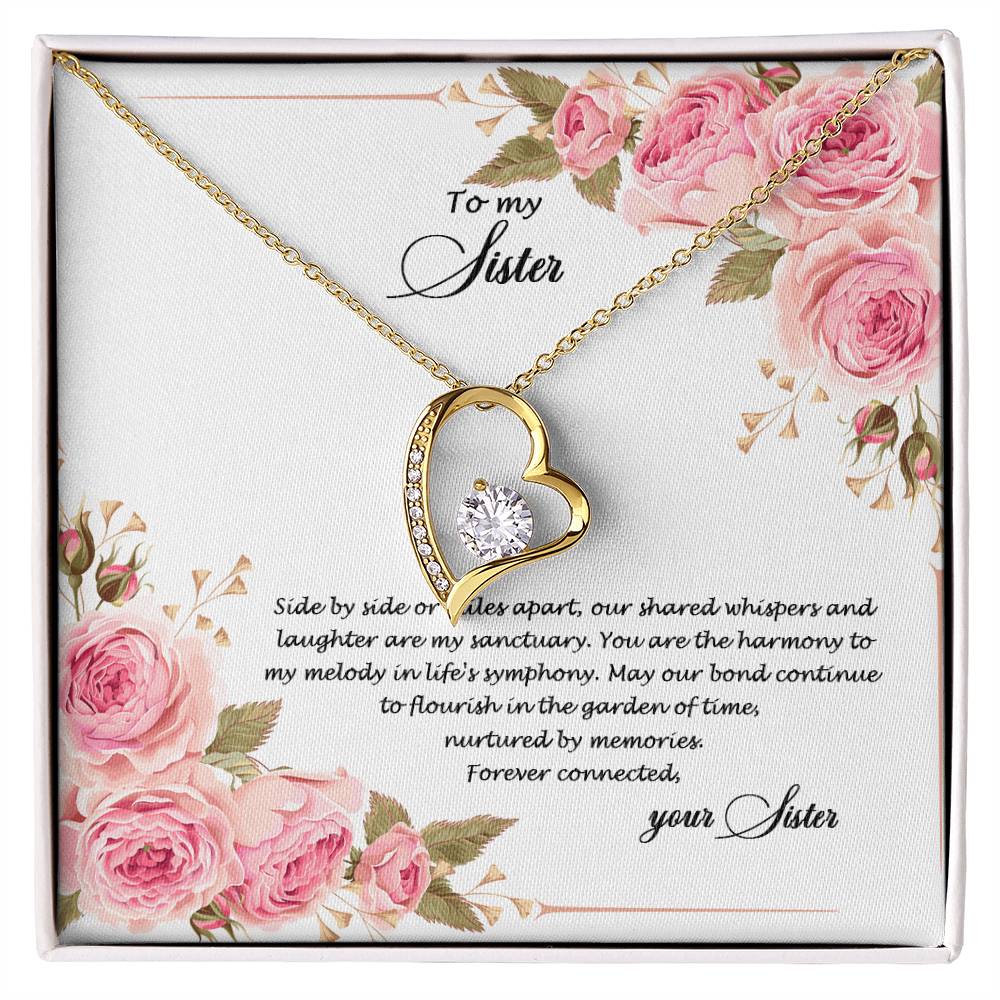 4034c Forever Love Necklace, Gift to my Sister with Beautiful Message Card