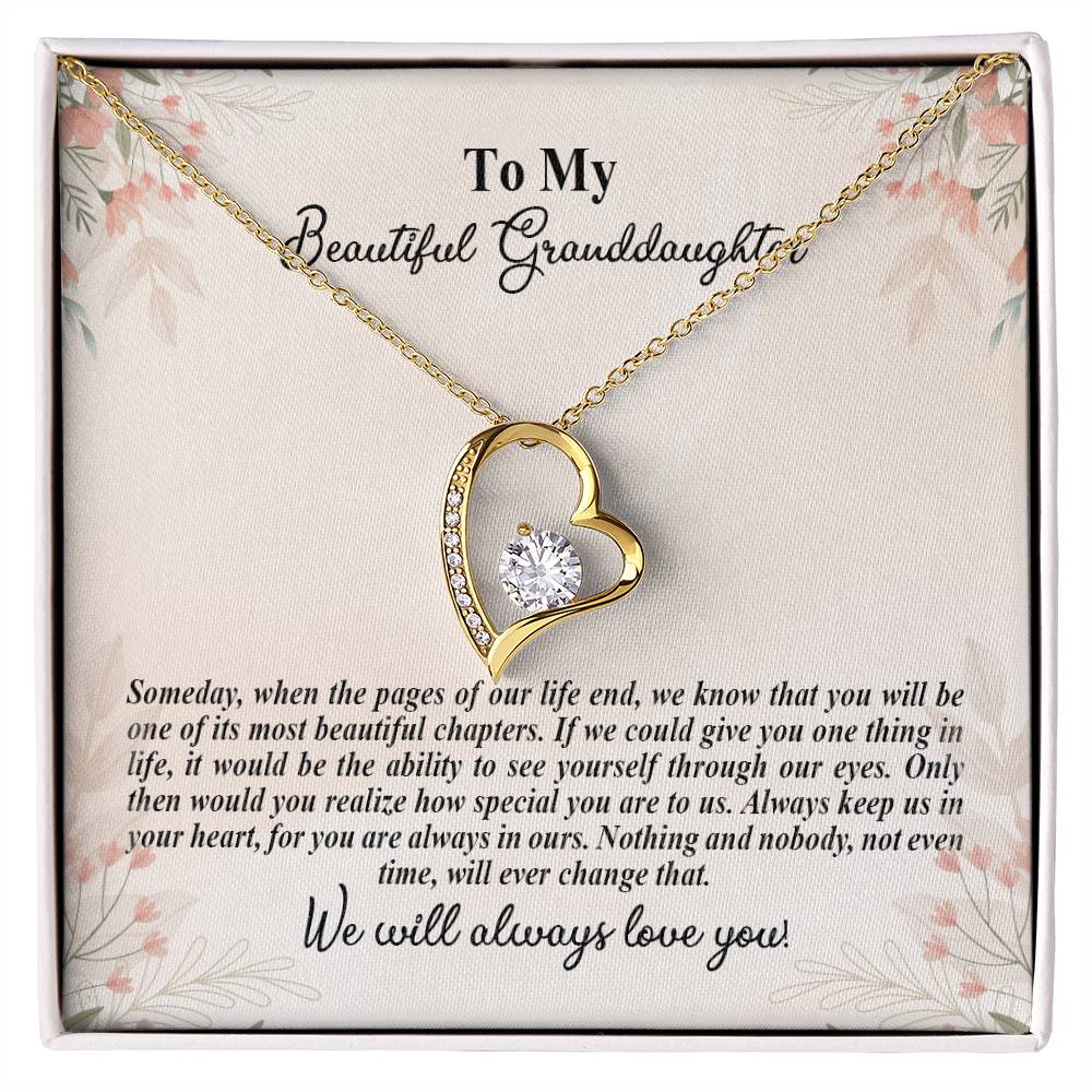 4025d Forever Love Necklace, Gift to my Granddaughter with Beautiful Message Card