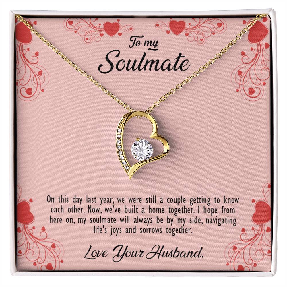 valentine-29b Forever Love Necklace, Gift to My Soulmate with Beautiful Message Card