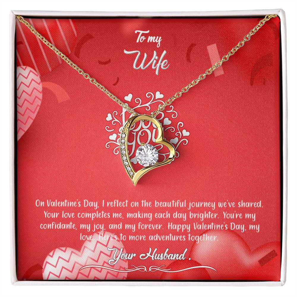 valentine-4a Forever Love Necklace, Gift to my Wife with Beautiful Message Card