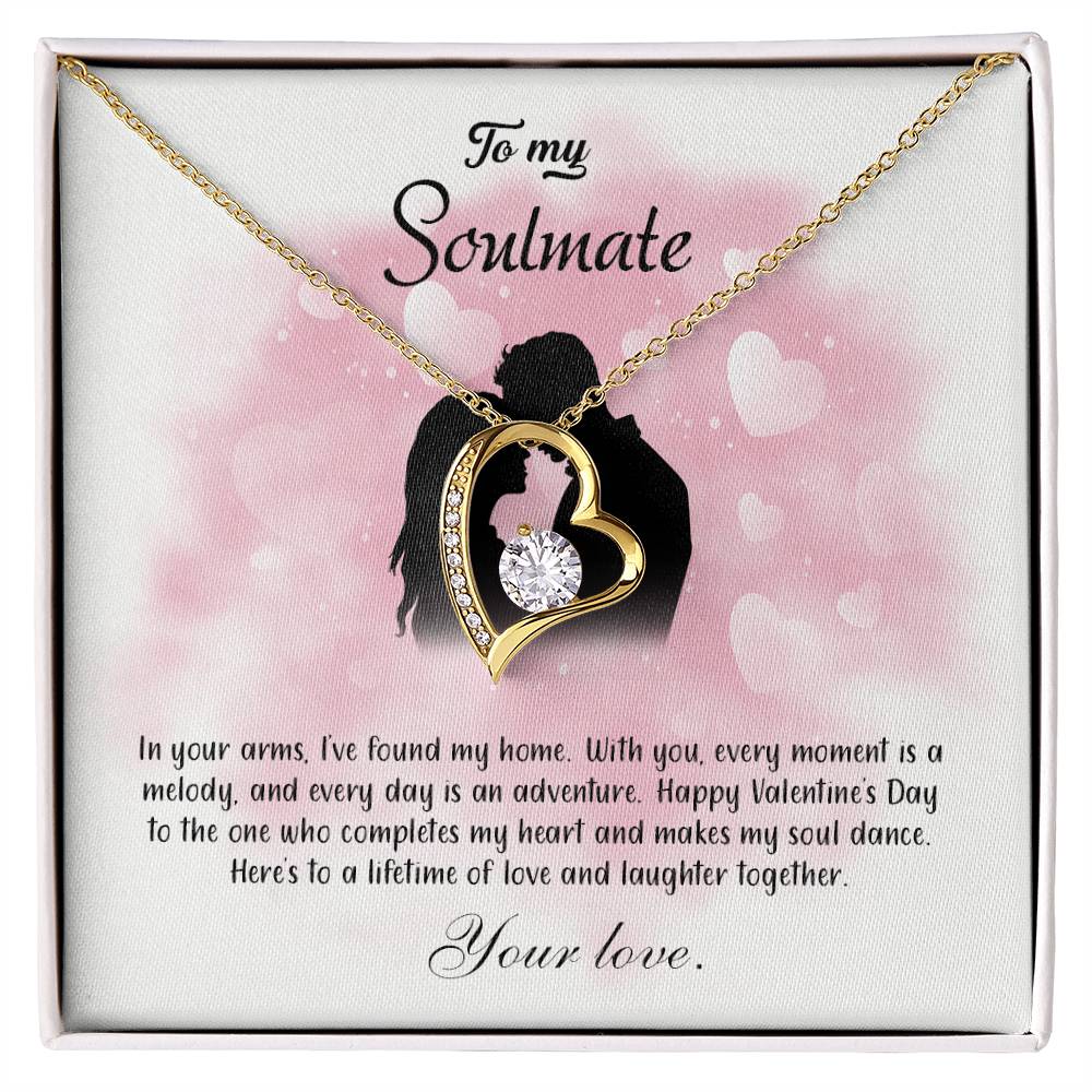 valentine-5b Forever Love Necklace, Gift to My Soulmate with Beautiful Message Card