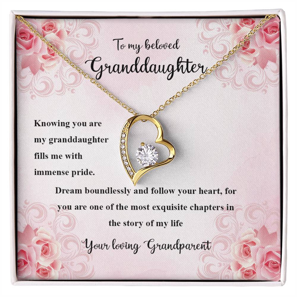 4036a Forever Love Necklace, Gift to my Granddaughter with Beautiful Message Card