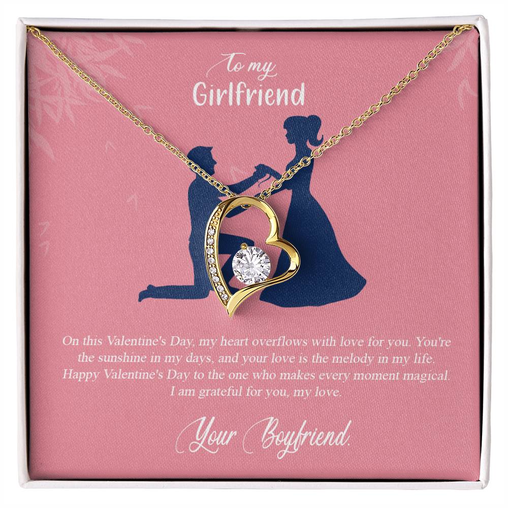 valentine-2c Forever Love Necklace, Gift to my Girlfriend with Beautiful Message Card