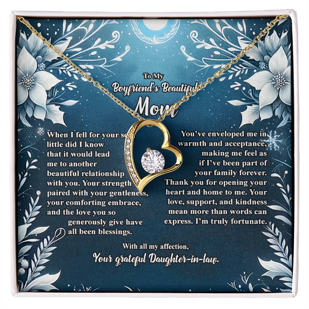 4046c Forever Love Necklace, Gift to my Boyfriend's Mom with Beautiful Message Card