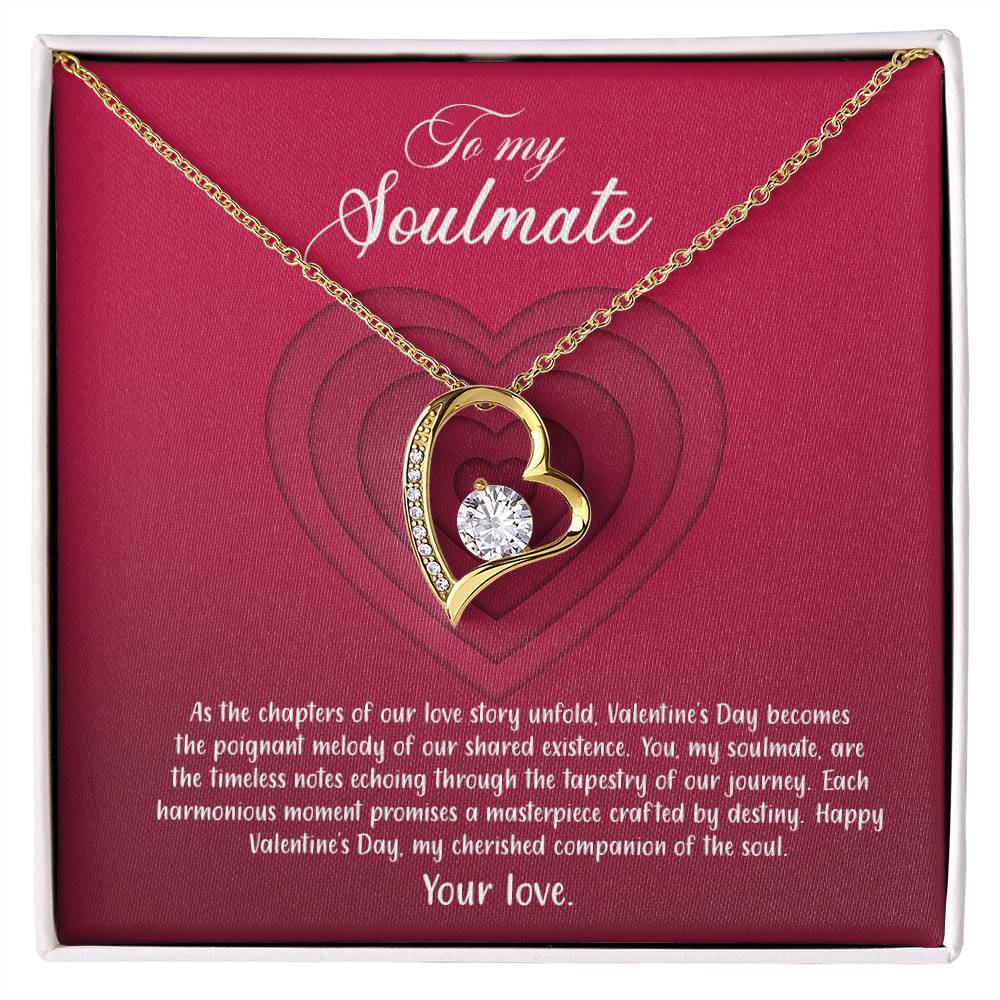 valentine-9b Forever Love Necklace, Gift to My Soulmate with Beautiful Message Card