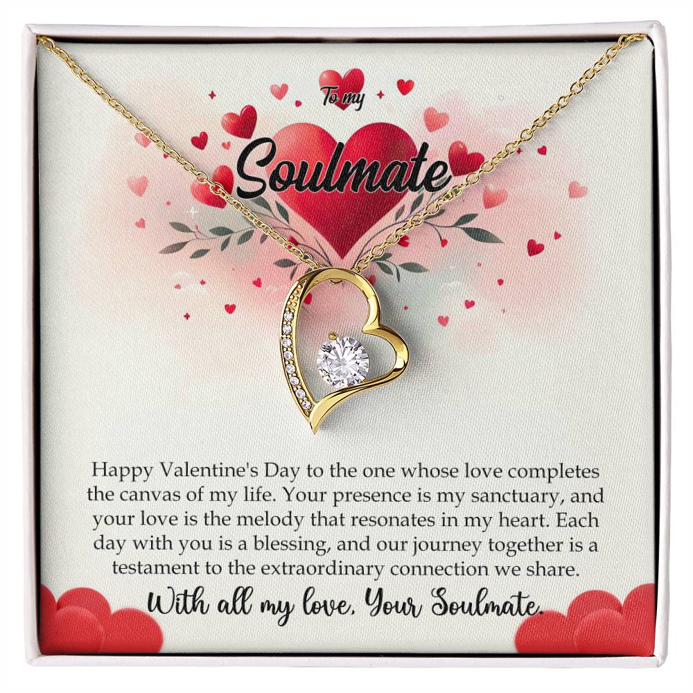 Valentine-st11b Forever Love Necklace, Gift to My Soulmate with Beautiful Message Card