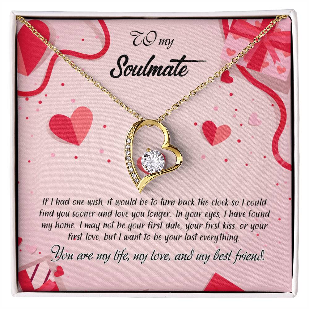 valentine-15b Forever Love Necklace, Gift to My Soulmate with Beautiful Message Card