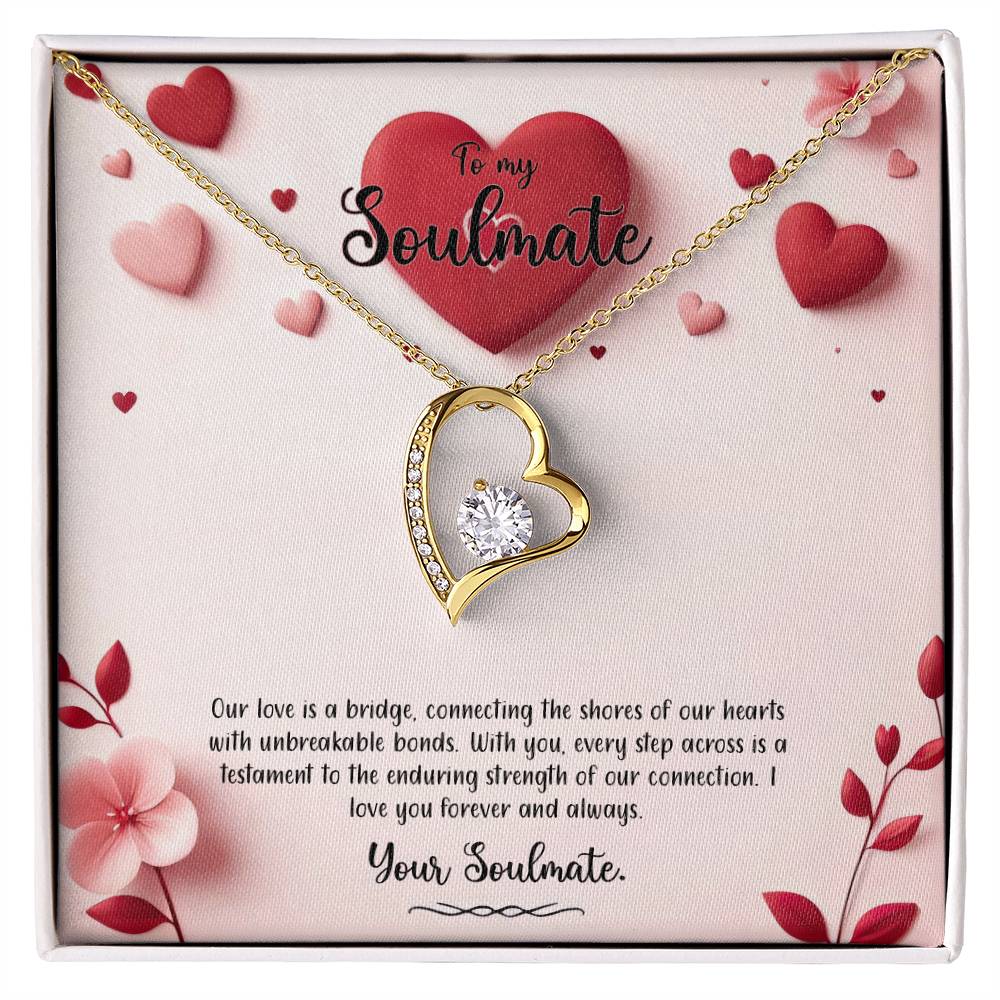 Valentine-st6b Forever Love Necklace, Gift to My Soulmate with Beautiful Message Card