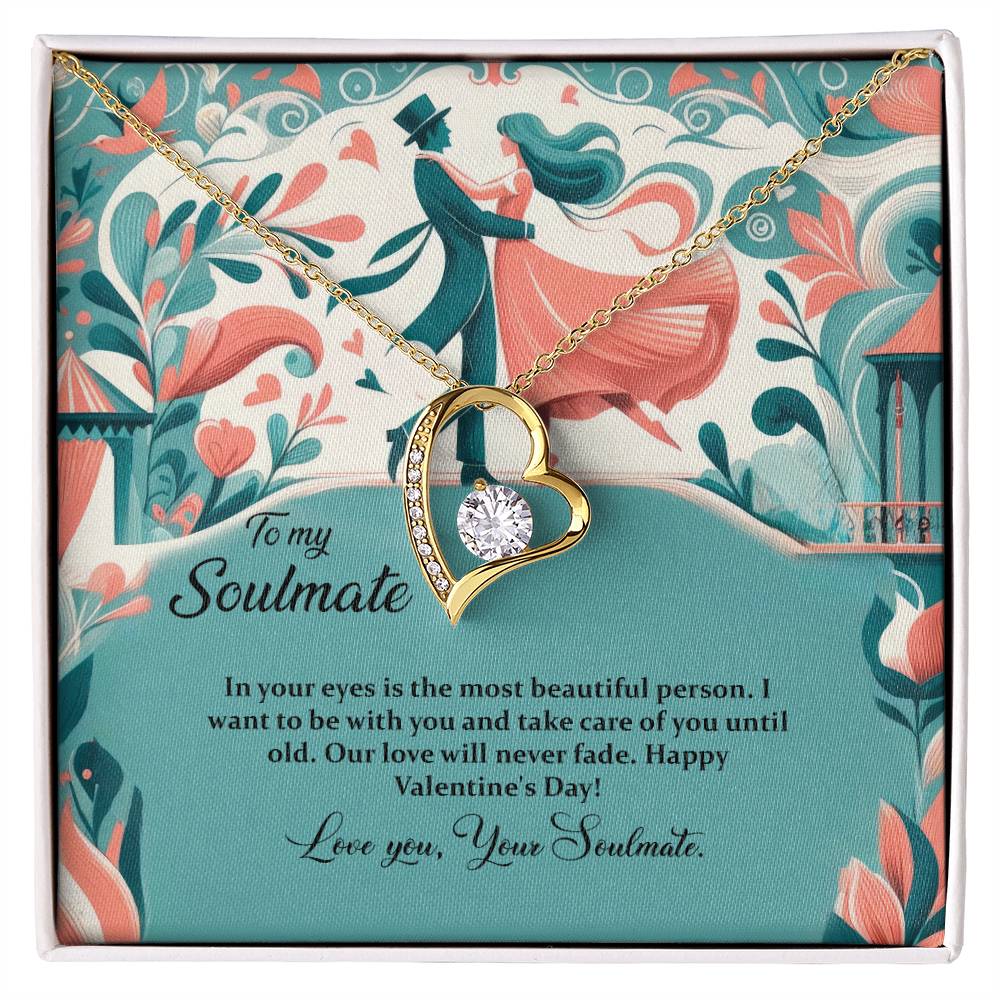 Valentine-st18b Forever Love Necklace, Gift to My Soulmate with Beautiful Message Card