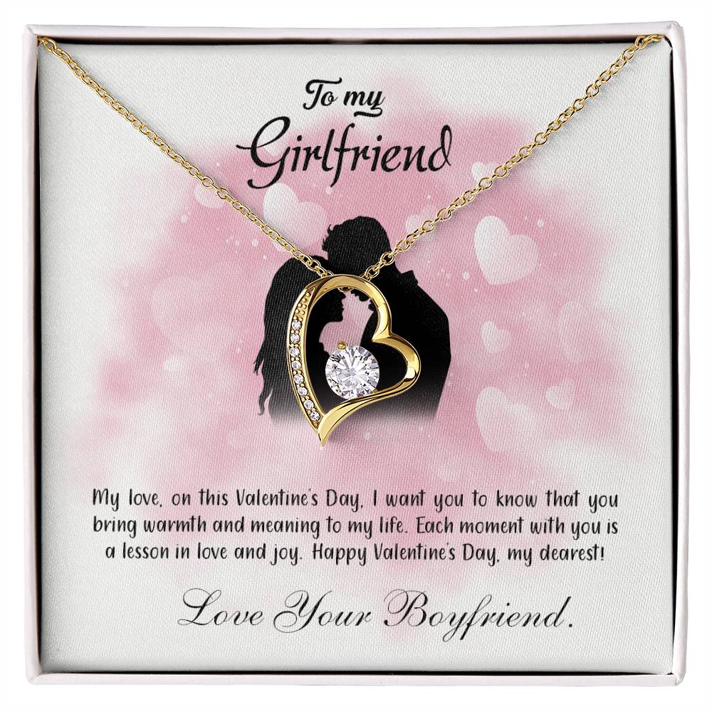 valentine-5c Forever Love Necklace, Gift to my Girlfriend with Beautiful Message Card