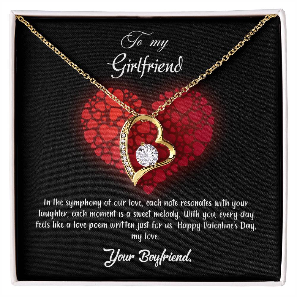 valentine-23c Forever Love Necklace, Gift to my Girlfriend with Beautiful Message Card