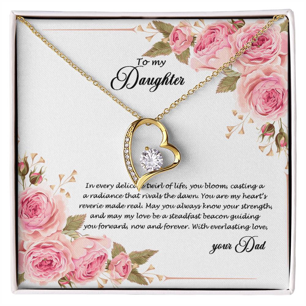 4034 (b) Forever Love Necklace, Gift to my Daughter with Beautiful Message Card