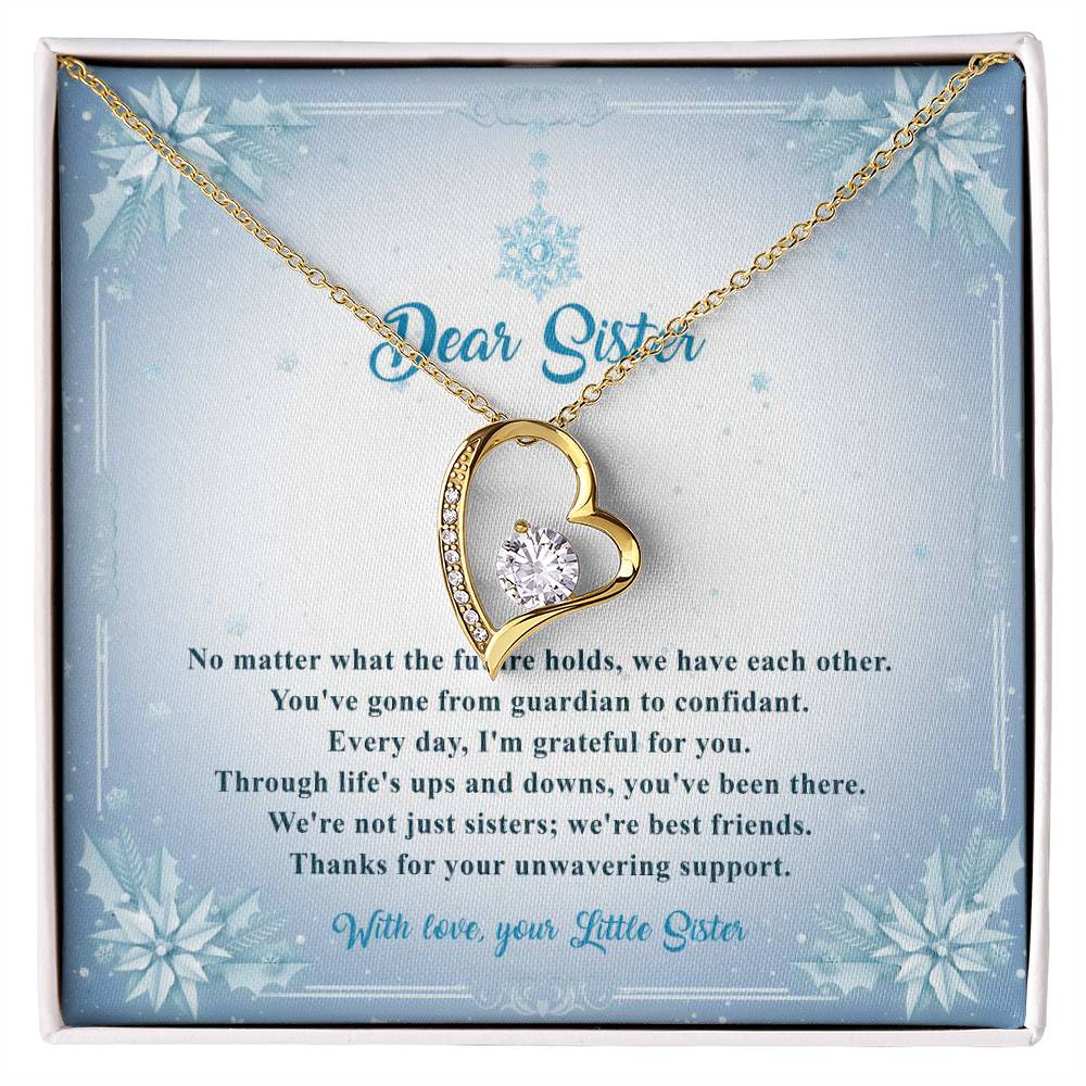 95315b Forever Love Necklace, Gift to my Sister with Beautiful Message Card