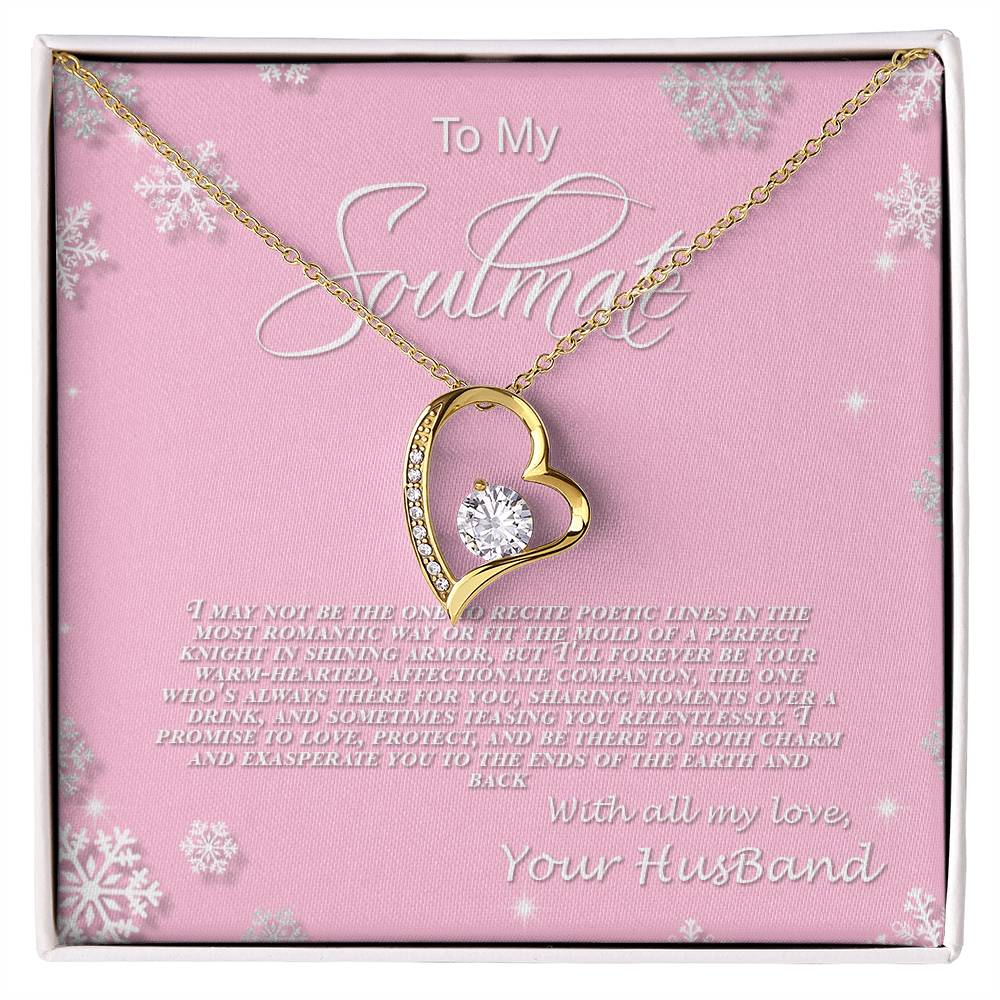 4006b Forever Love Necklace, Gift to My Soulmate with Beautiful Message Card