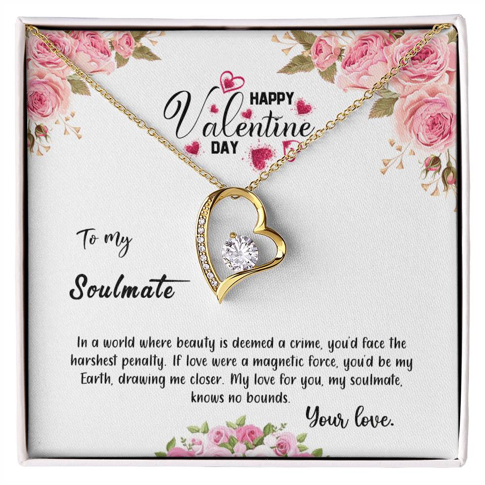 valentine-31b Forever Love Necklace, Gift to My Soulmate with Beautiful Message Card