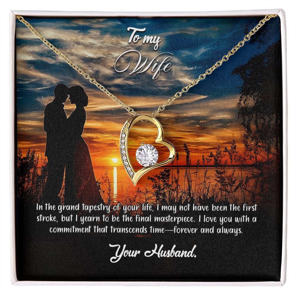 valentine-3a Forever Love Necklace, Gift to my Wife with Beautiful Message Card