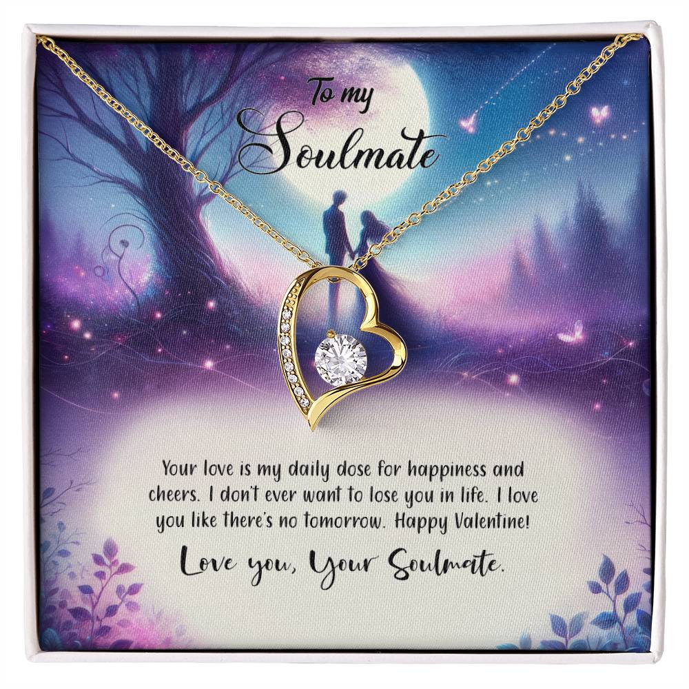 Valentine-st19b Forever Love Necklace, Gift to My Soulmate with Beautiful Message Card