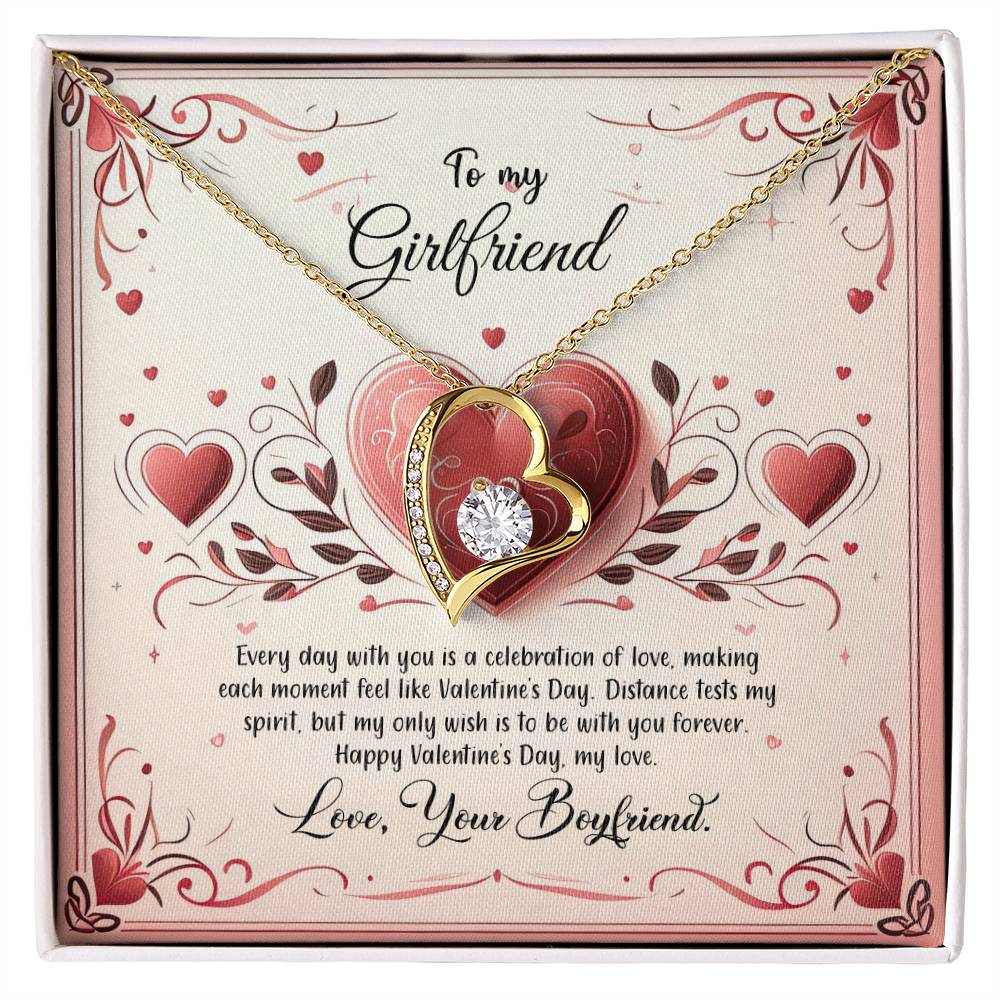 Valentine-st12c Forever Love Necklace, Gift to my Girlfriend with Beautiful Message Card