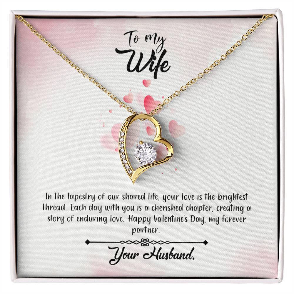 valentine-12a Forever Love Necklace, Gift to my Wife with Beautiful Message Card