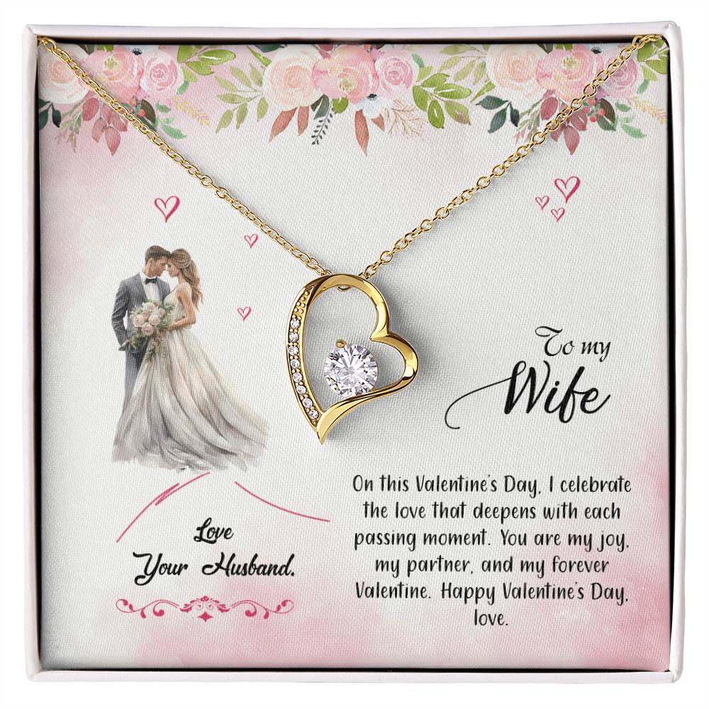 valentine-6a Forever Love Necklace, Gift to my Wife with Beautiful Message Card