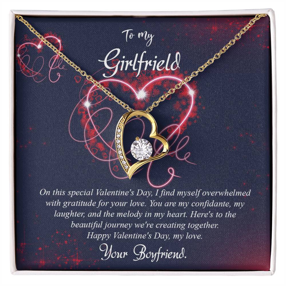 valentine-7c Forever Love Necklace, Gift to my Girlfriend with Beautiful Message Card