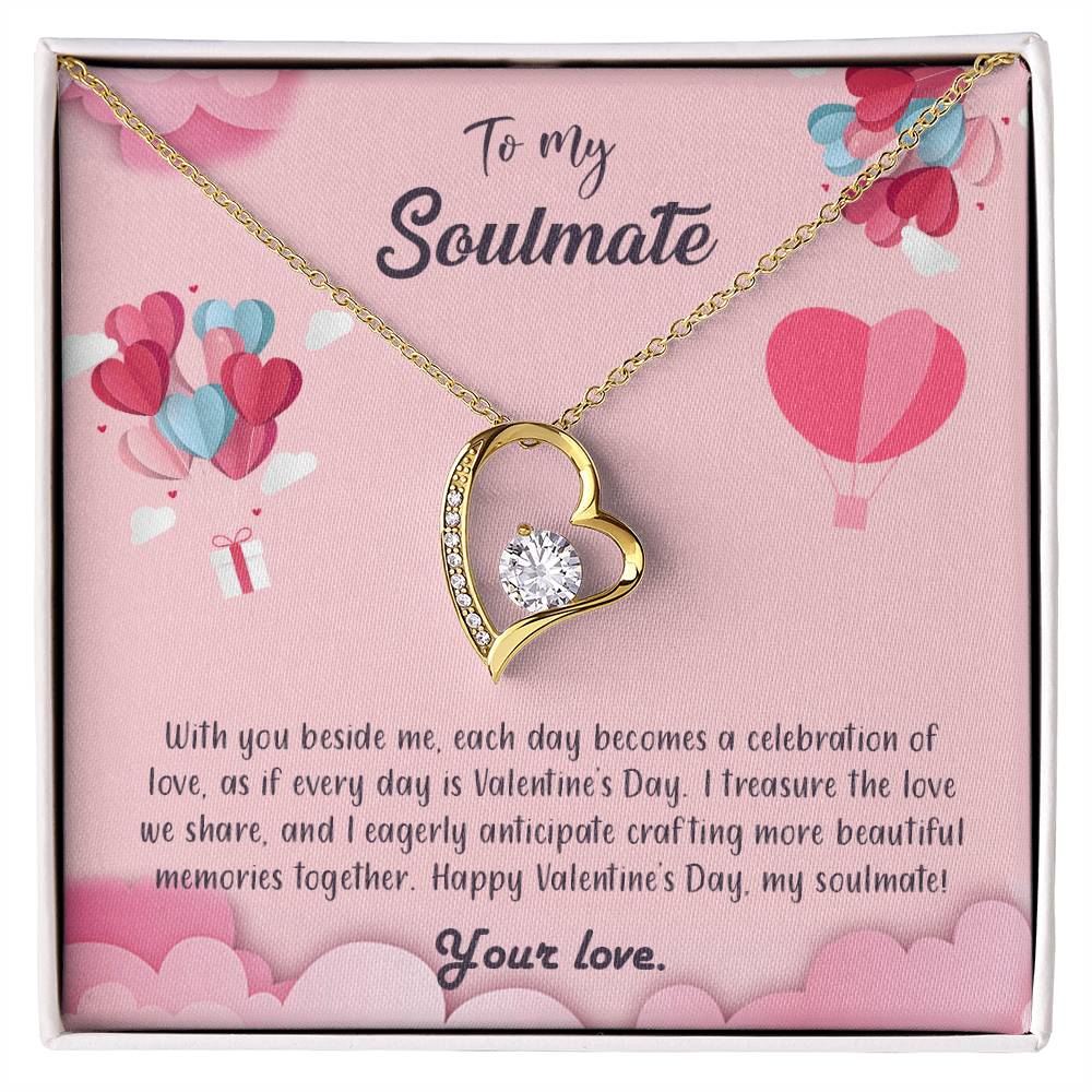 valentine-28b Forever Love Necklace, Gift to My Soulmate with Beautiful Message Card