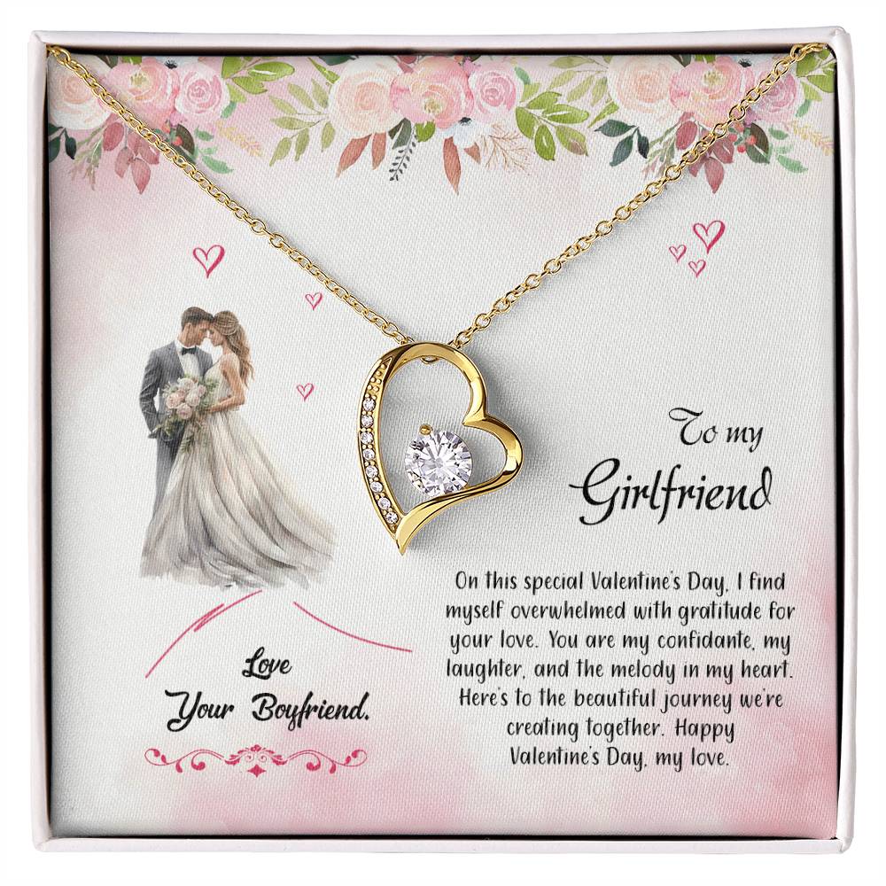 valentine-6c Forever Love Necklace, Gift to my Girlfriend with Beautiful Message Card