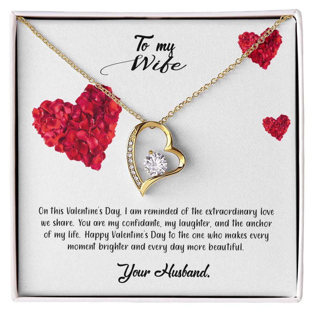 valentine-17a Forever Love Necklace, Gift to my Wife with Beautiful Message Card