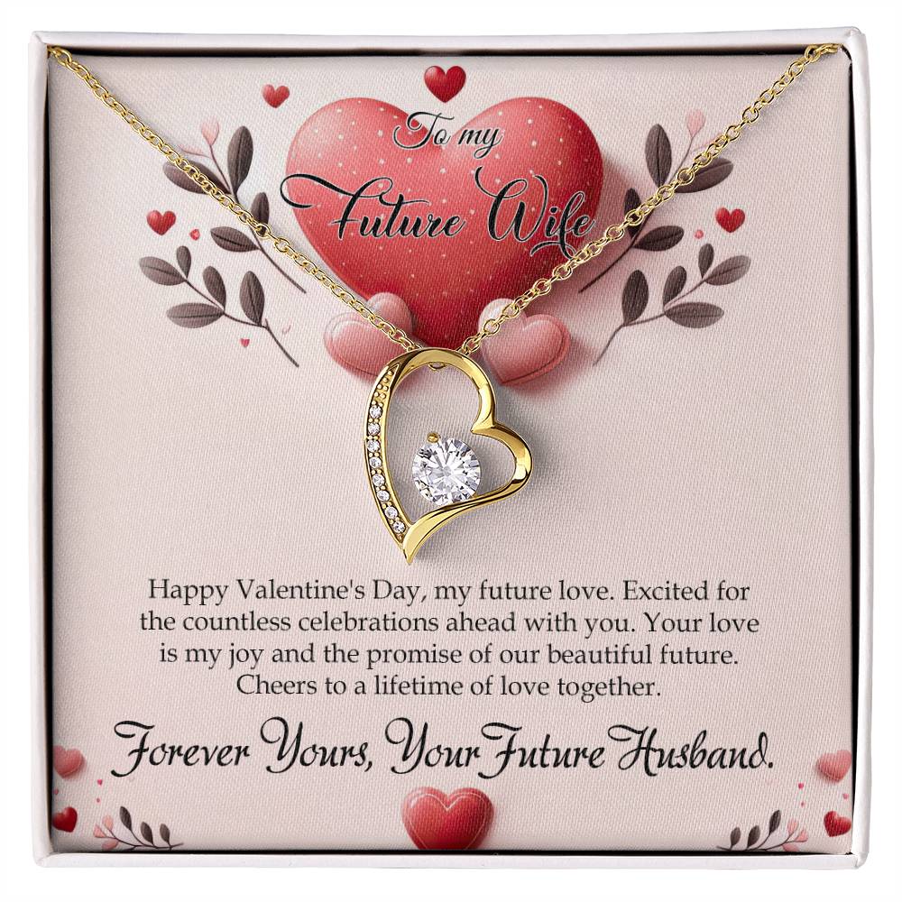 Valentine-st13d Forever Love Necklace, Gift to my Future Wife with Beautiful Message Card