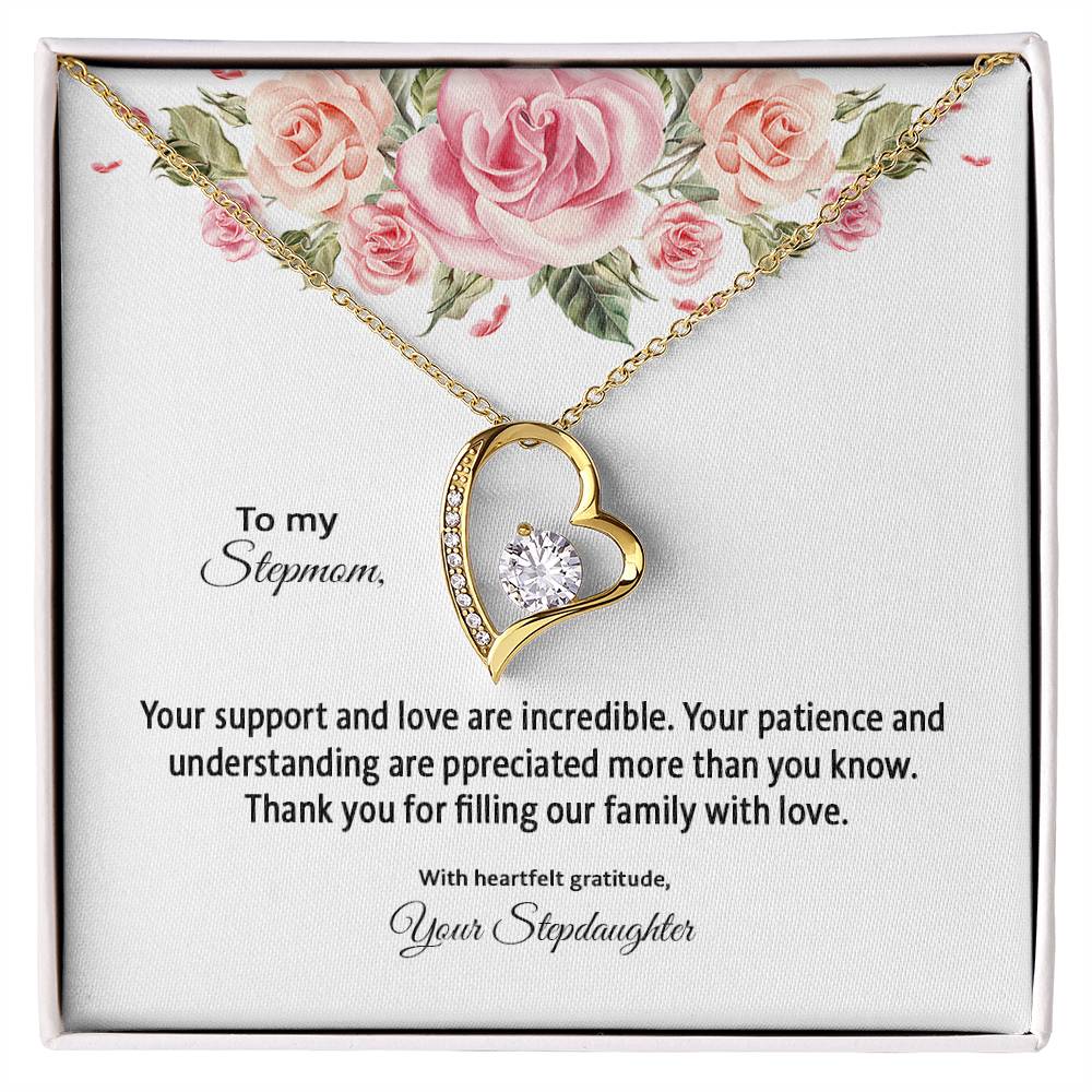 4031d Forever Love Necklace, Gift to my Stepmom with Beautiful Message Card