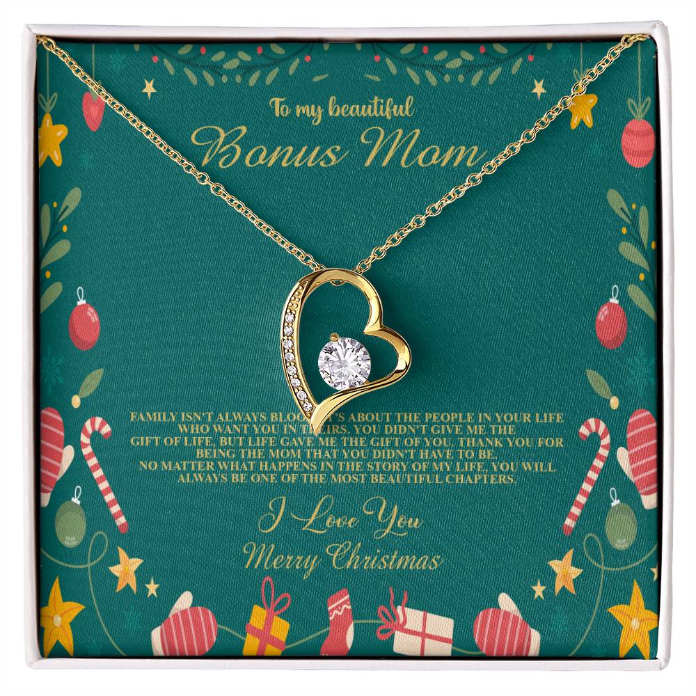 94098c Forever Love Necklace, Gift to my Stepmom with Beautiful Message Card