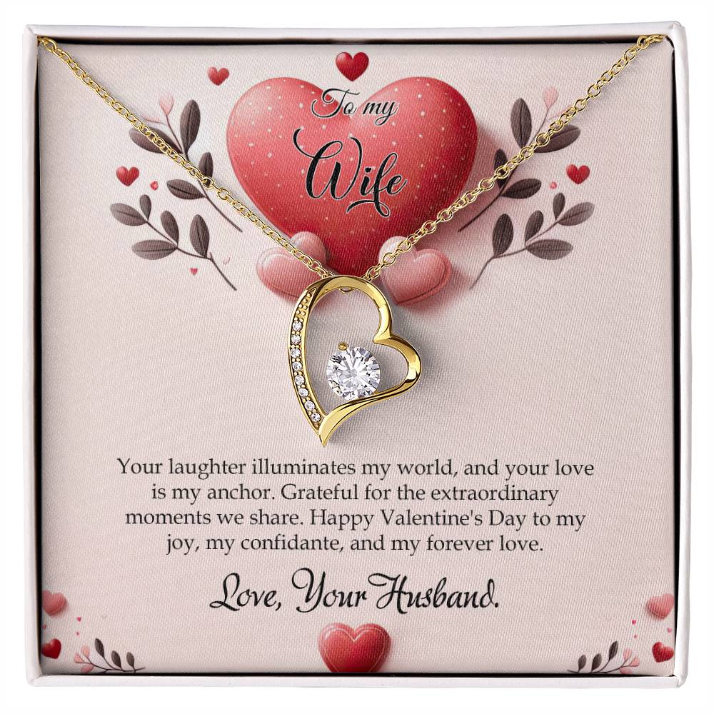 Valentine-st13a Forever Love Necklace, Gift to my Wife with Beautiful Message Card