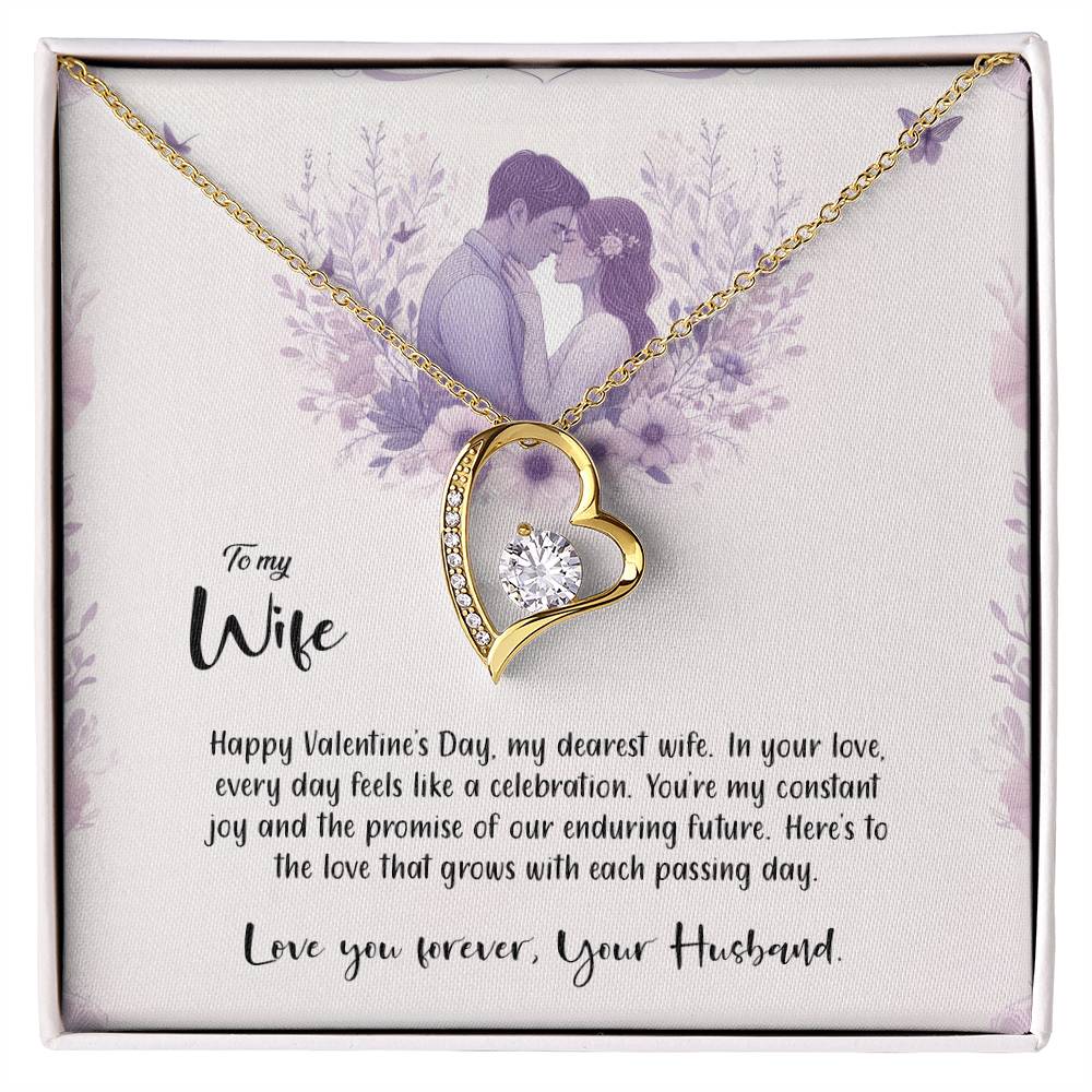 Valentine-st14a Forever Love Necklace, Gift to my Wife with Beautiful Message Card