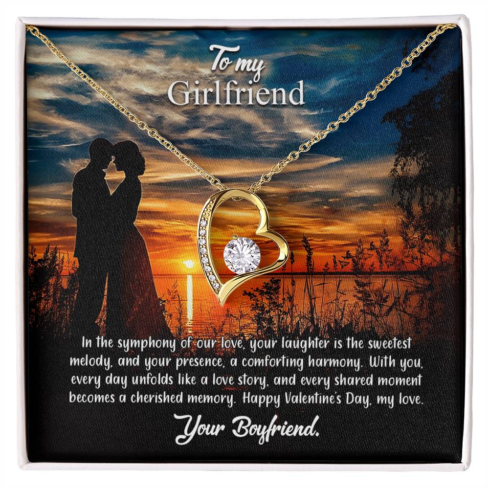 valentine-3c Forever Love Necklace, Gift to my Girlfriend with Beautiful Message Card