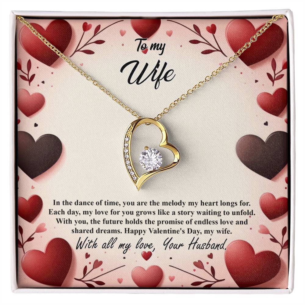 Valentine-st7a Forever Love Necklace, Gift to my Wife with Beautiful Message Card