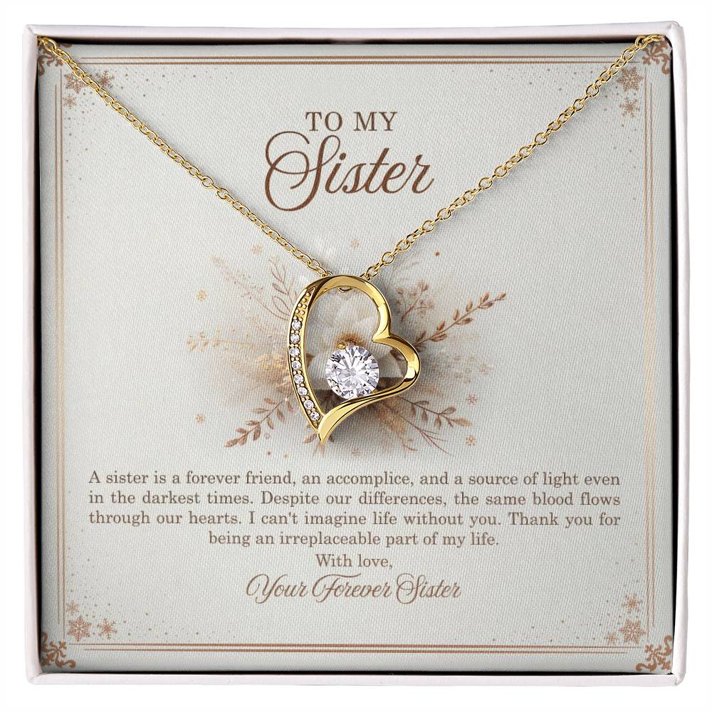 95318b Forever Love Necklace, Gift to my Sister with Beautiful Message Card