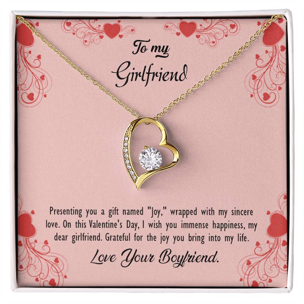 valentine-29c Forever Love Necklace, Gift to my Girlfriend with Beautiful Message Card