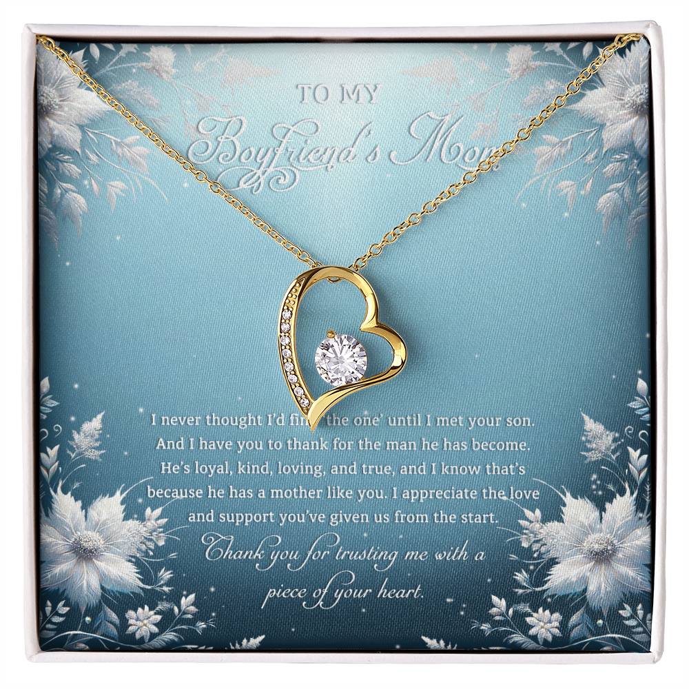 95313c Forever Love Necklace, Gift to my Boyfriend's Mom with Beautiful Message Card