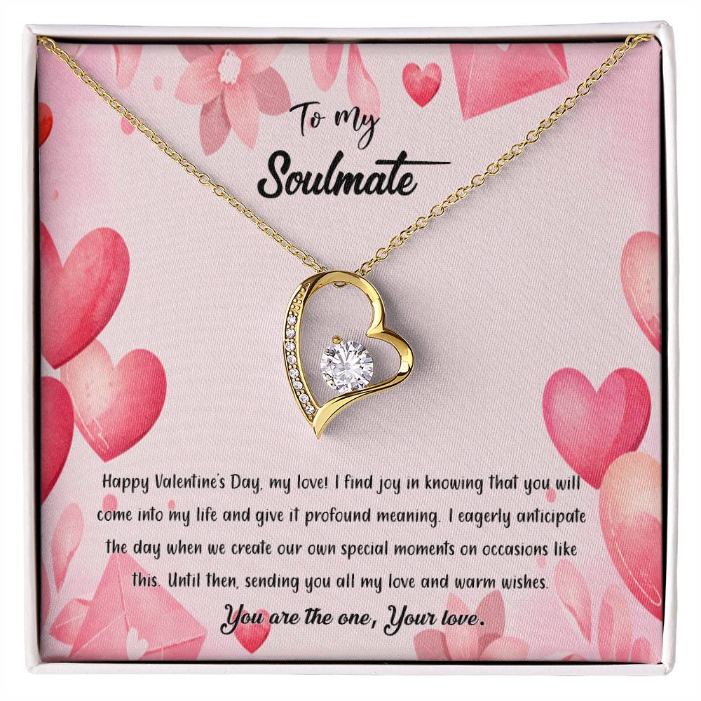 valentine-37b Forever Love Necklace, Gift to My Soulmate with Beautiful Message Card