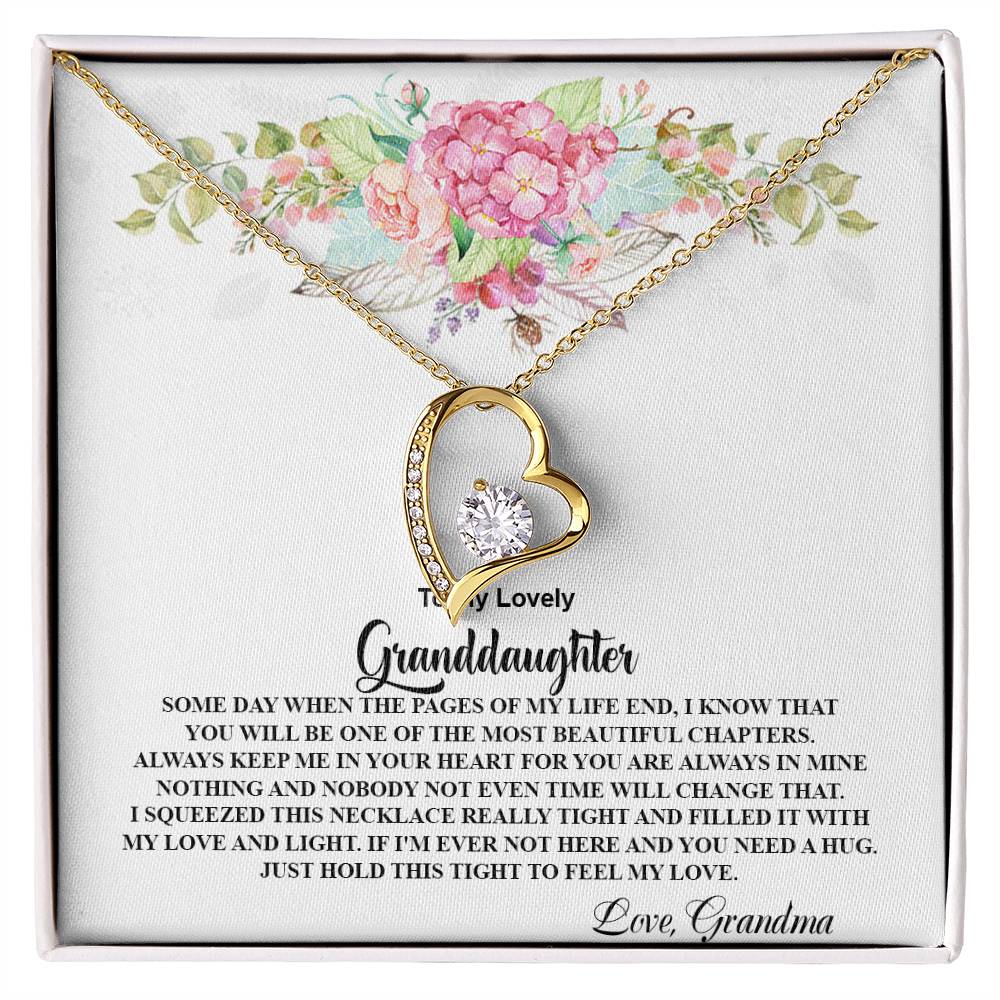 4026 b Forever Love Necklace, Gift to my Granddaughter with Beautiful Message Card