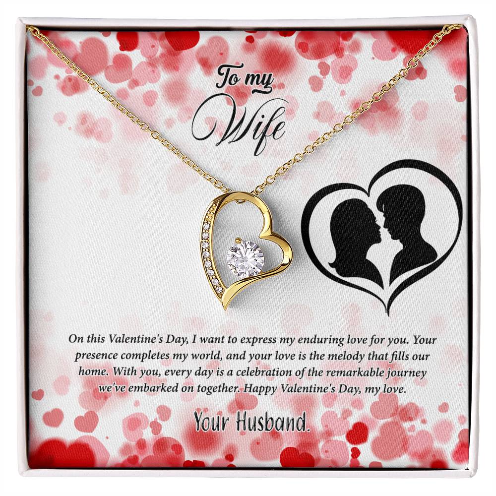 valentine-36a Forever Love Necklace, Gift to my Wife with Beautiful Message Card