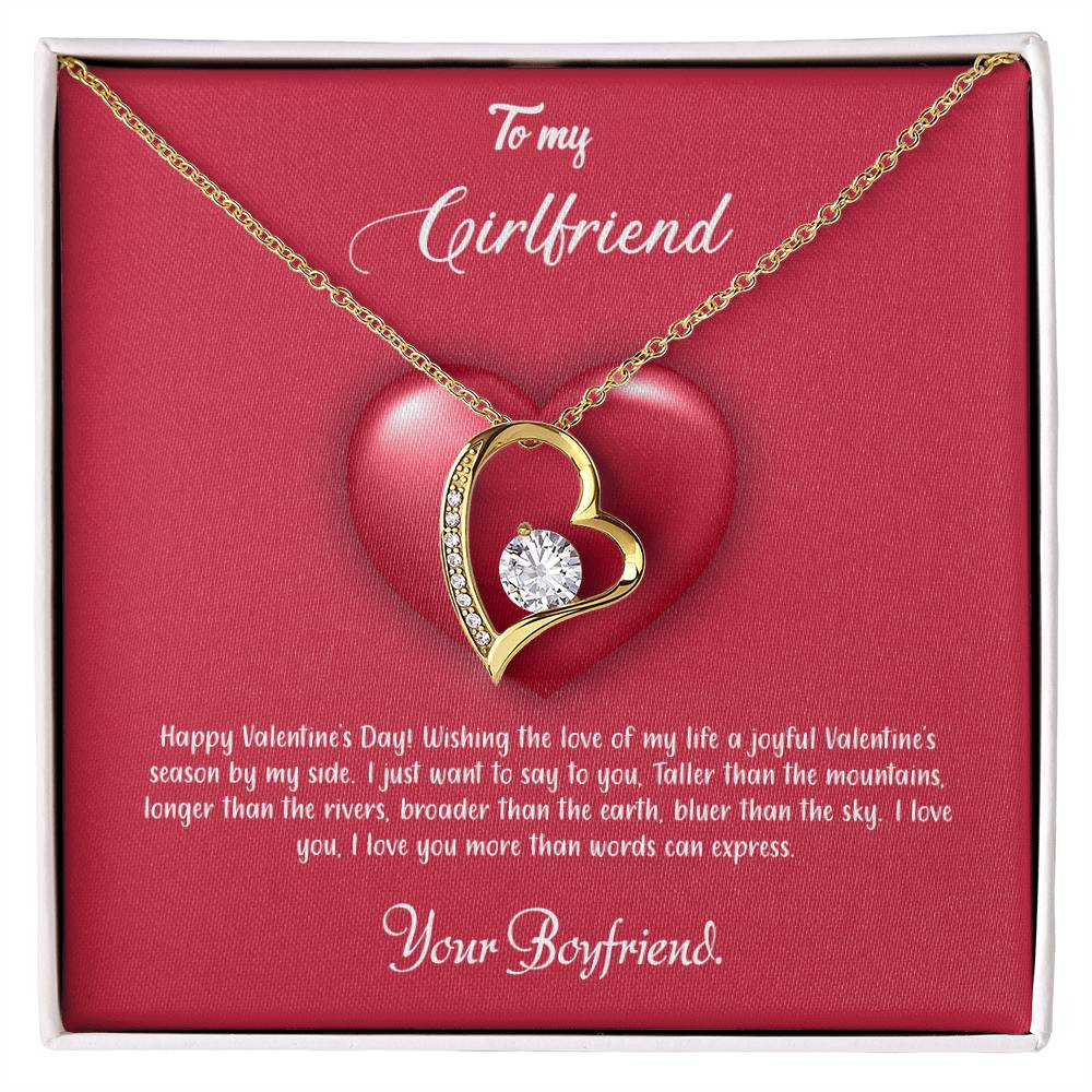 valentine-35c Forever Love Necklace, Gift to my Girlfriend with Beautiful Message Card