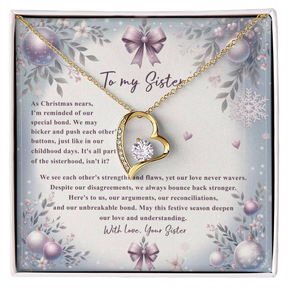 95784c Forever Love Necklace, Gift to my Sister with Beautiful Message Card