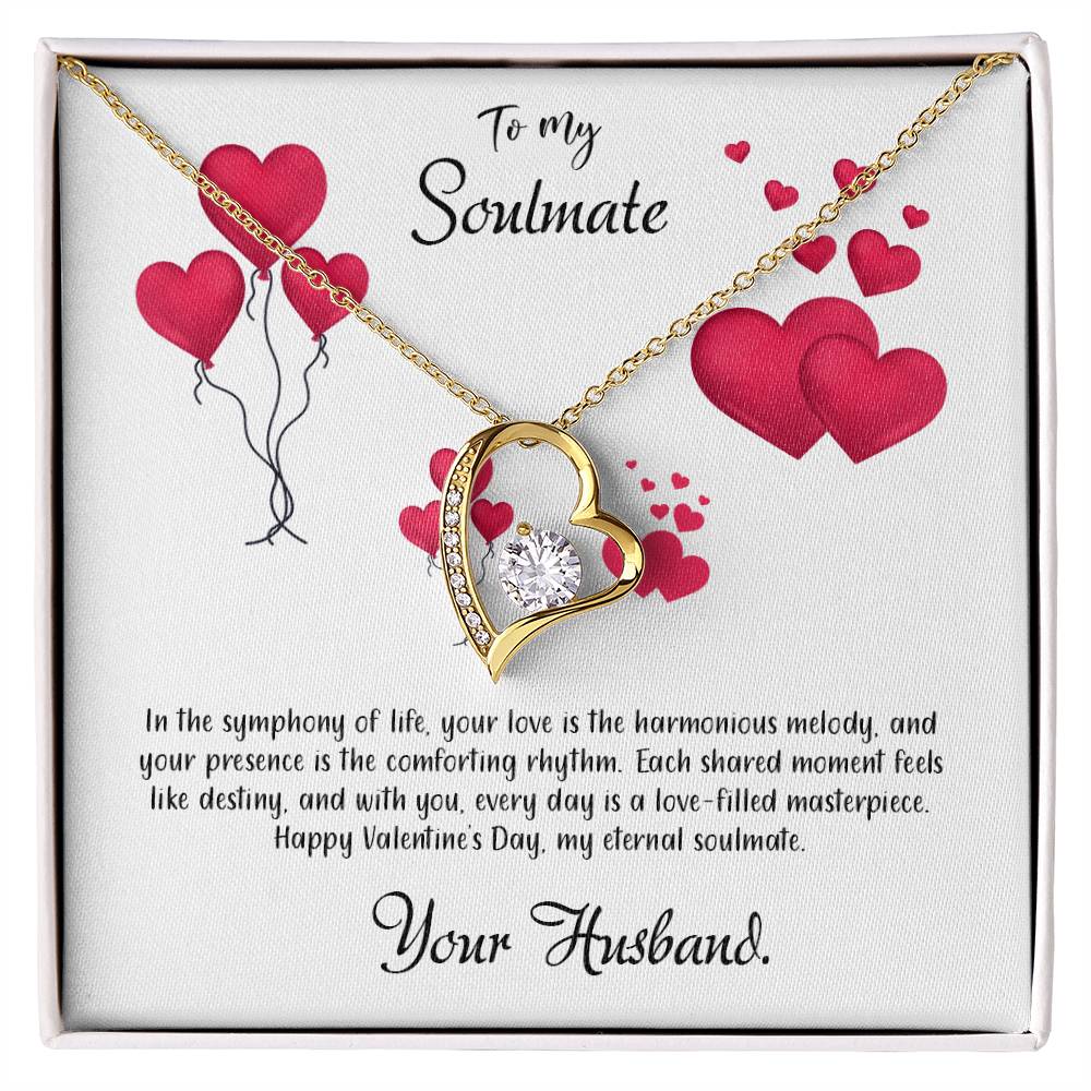 valentine-11b Forever Love Necklace, Gift to My Soulmate with Beautiful Message Card