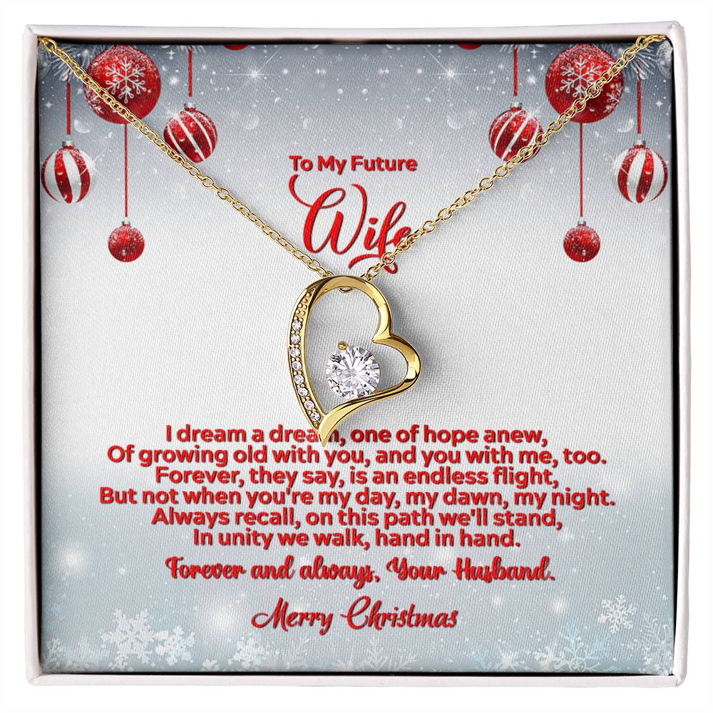 4012b Forever Love Necklace, Gift to my Wife with beautiful Message Card